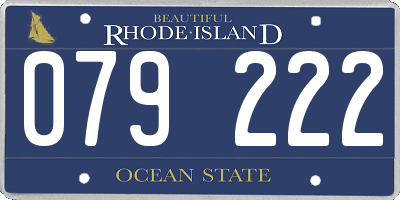 RI license plate 079222