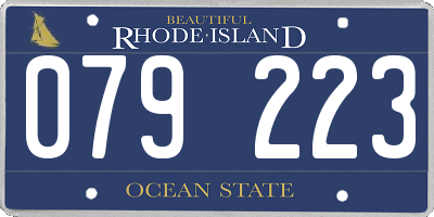 RI license plate 079223