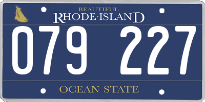 RI license plate 079227