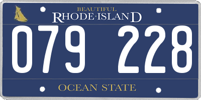 RI license plate 079228