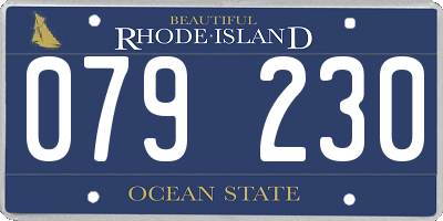 RI license plate 079230