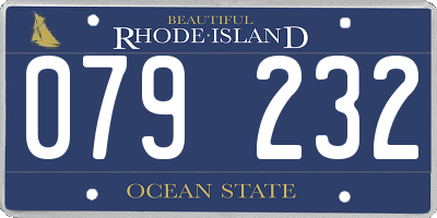 RI license plate 079232