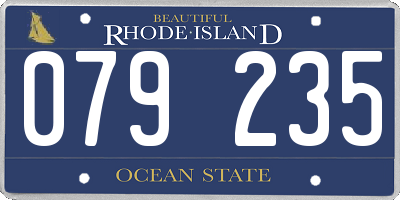 RI license plate 079235