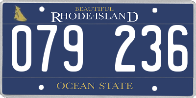 RI license plate 079236