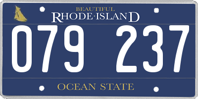 RI license plate 079237