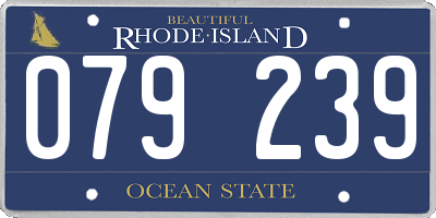 RI license plate 079239