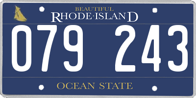 RI license plate 079243