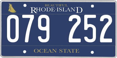 RI license plate 079252