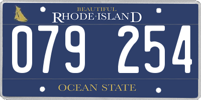 RI license plate 079254
