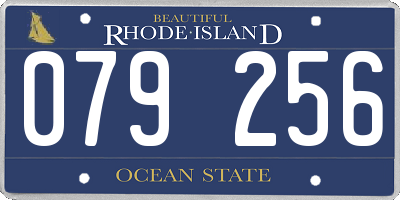 RI license plate 079256