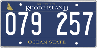 RI license plate 079257