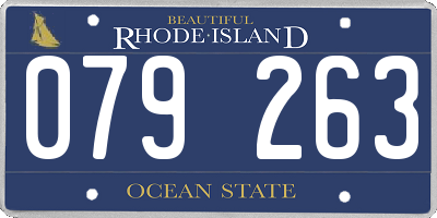 RI license plate 079263
