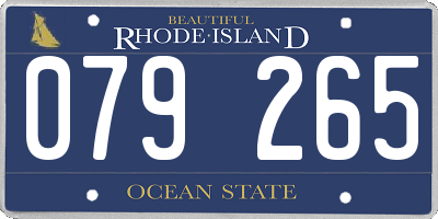 RI license plate 079265