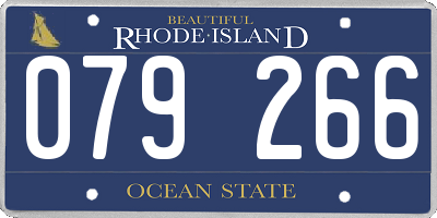 RI license plate 079266