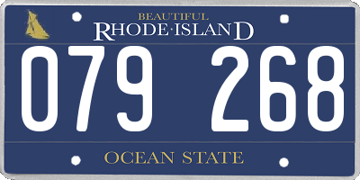 RI license plate 079268