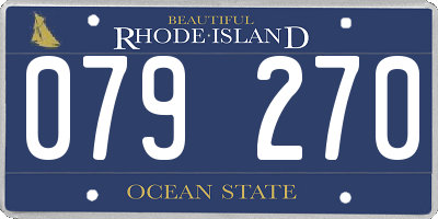 RI license plate 079270
