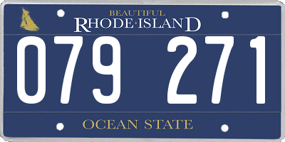 RI license plate 079271