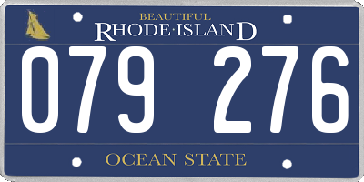 RI license plate 079276