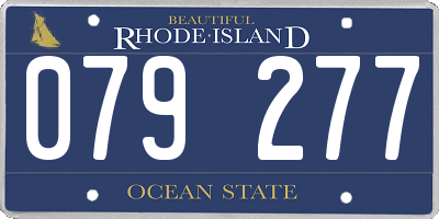RI license plate 079277