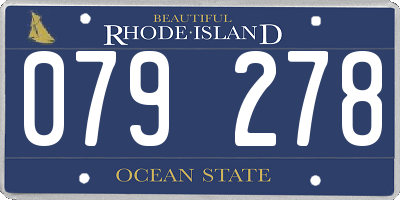 RI license plate 079278