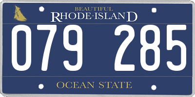 RI license plate 079285