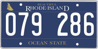 RI license plate 079286