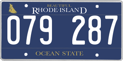 RI license plate 079287