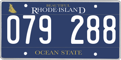 RI license plate 079288