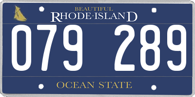 RI license plate 079289