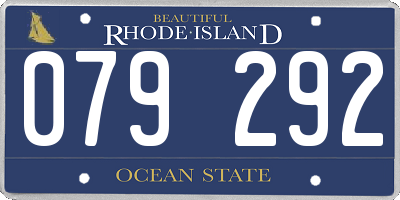 RI license plate 079292