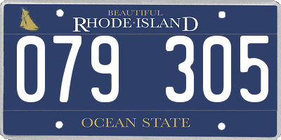 RI license plate 079305