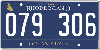 RI license plate 079306