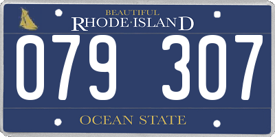 RI license plate 079307