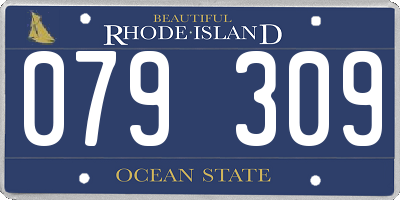 RI license plate 079309