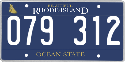 RI license plate 079312
