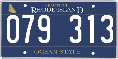 RI license plate 079313