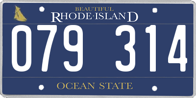 RI license plate 079314