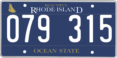 RI license plate 079315