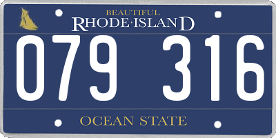 RI license plate 079316