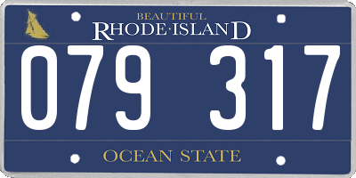 RI license plate 079317