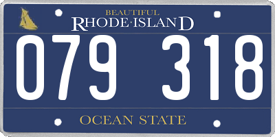 RI license plate 079318