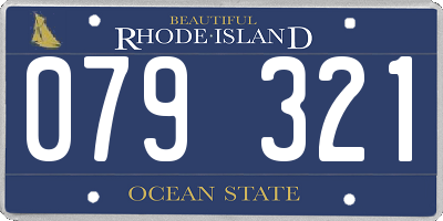 RI license plate 079321