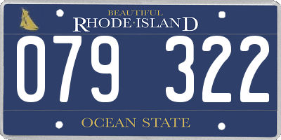 RI license plate 079322