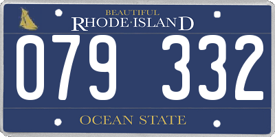 RI license plate 079332