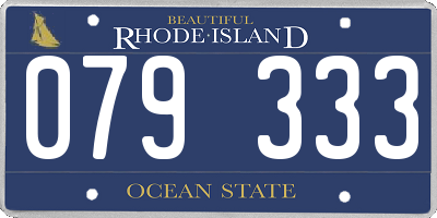 RI license plate 079333
