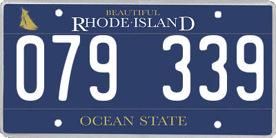 RI license plate 079339