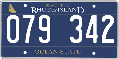 RI license plate 079342