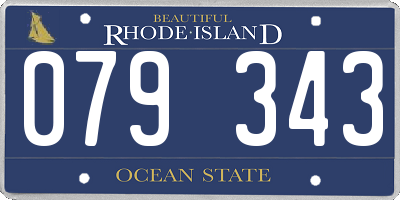RI license plate 079343