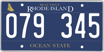 RI license plate 079345
