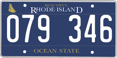 RI license plate 079346